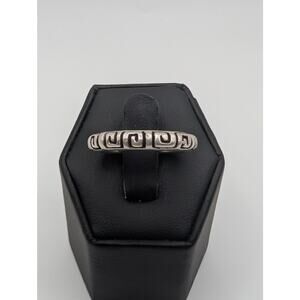 Sterling Silver Greek Key Band Ring Size 6.25 Solid 925 Meander Design